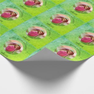 Lady Slipper Orchid Personalized Birthday Wrapping Paper