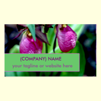 Lady Slipper, Pink Green Garden Delight Endangered Double-Sided Standard Business Cards (Pack Of 100)