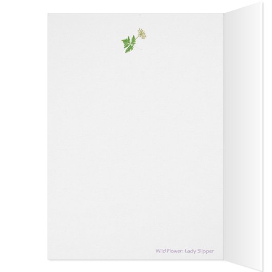 Lady Slippers grow where fairies once slept. Card (Inside (Left))