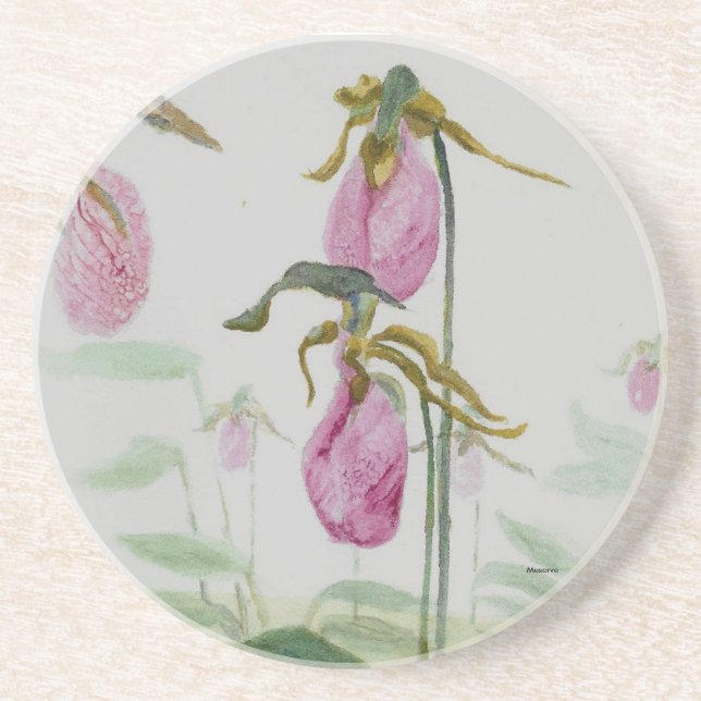 Lady Slippers Sandstone Coaster (Front)