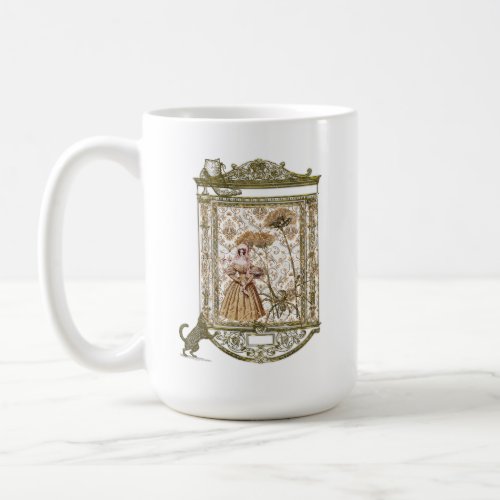 Lady spider and cat in victorian fantasy portrait coffee mug