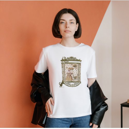 Lady spider and cat in victorian fantasy portrait T_Shirt
