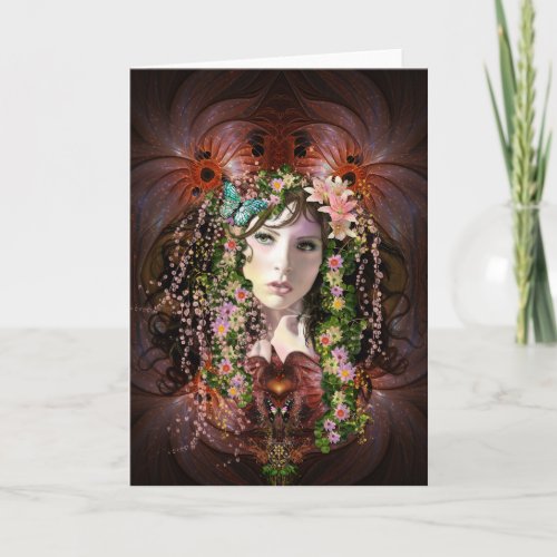 Lady Spring Goddess Blank Note Card