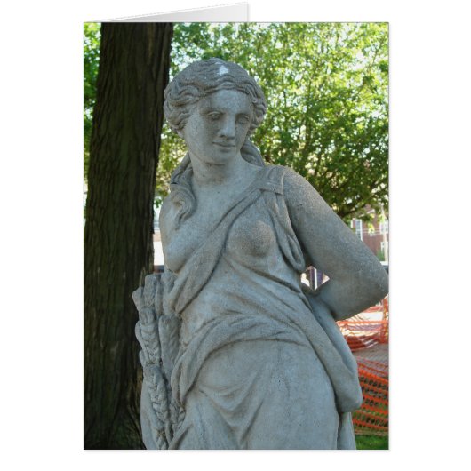 Lady Statue in the Park in Washington, Iowa Cards (Front)