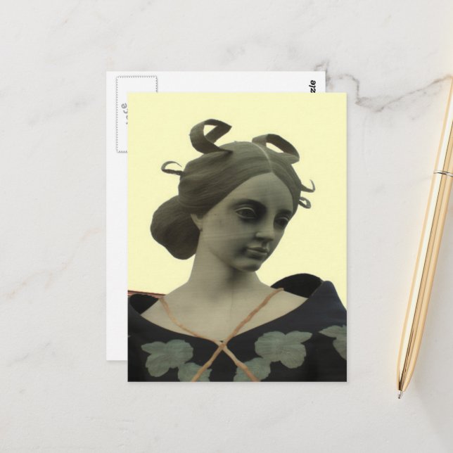 Lady Statue Postcard (Front/Back In Situ)