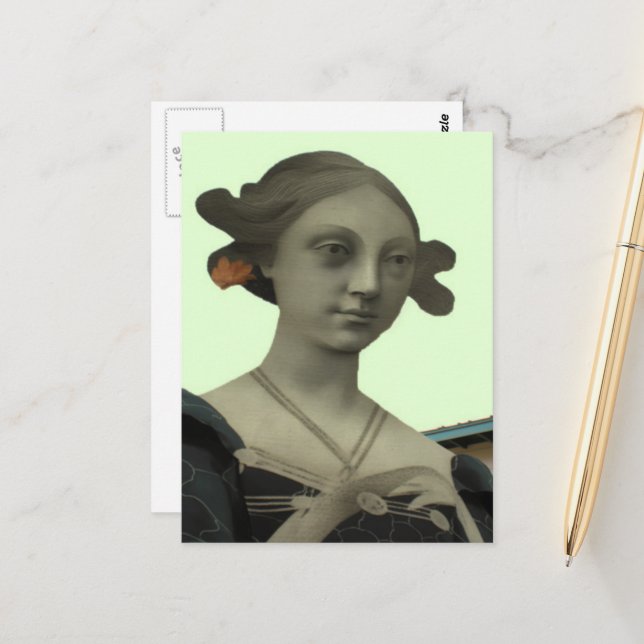 Lady Statue Postcard (Front/Back In Situ)