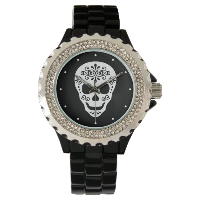Lady Sugar Skull by Leslie Peppers Watch (Front)