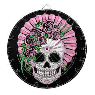 Lady Sugar Skull Dartboard With Darts