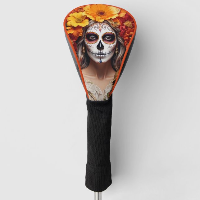 Lady Sugar Skull Golf Head Cover (Front)