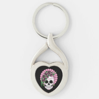 Lady Sugar Skull Keychain