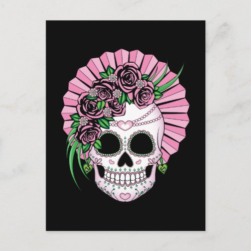 Lady Sugar Skull Postcard