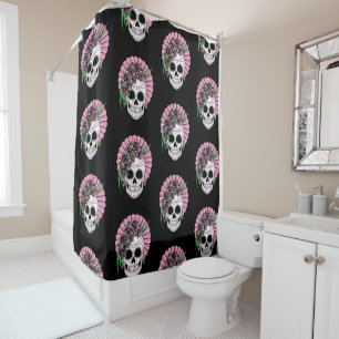 Lady Sugar Skull Shower Curtain