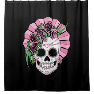 Lady Sugar Skull Shower Curtain