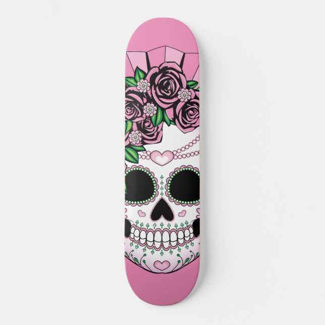Lady Sugar Skull Skateboard (Front)