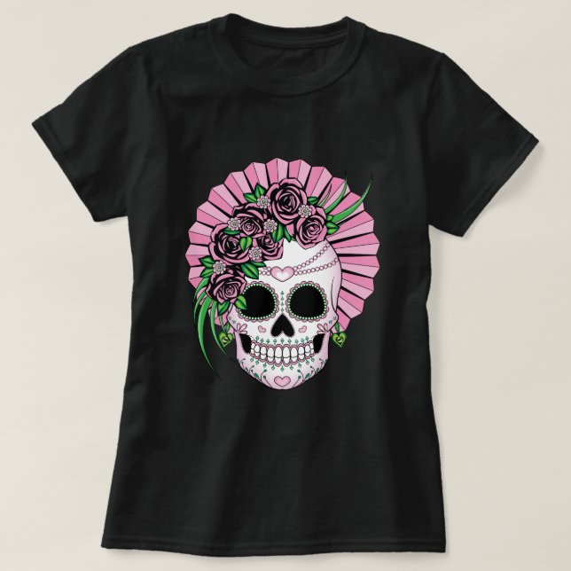 Lady Sugar Skull T-Shirt (Design Front)