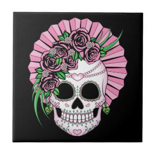 Lady Sugar Skull Tile