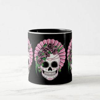 Lady Sugar Skull Two-Tone Coffee Mug