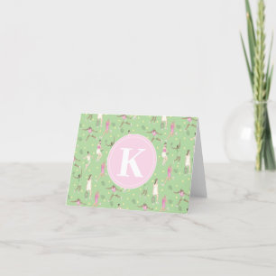 Lady Tennis Players Personalized  Letterpress Thank You Card