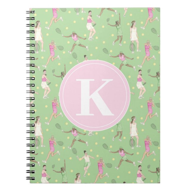Lady Tennis Players Personalized Notebook (Front)