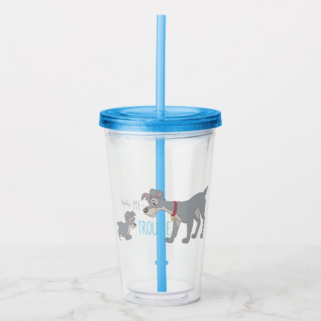 Lady & The Tramp | Dad+Me=Trouble Acrylic Tumbler (Front)
