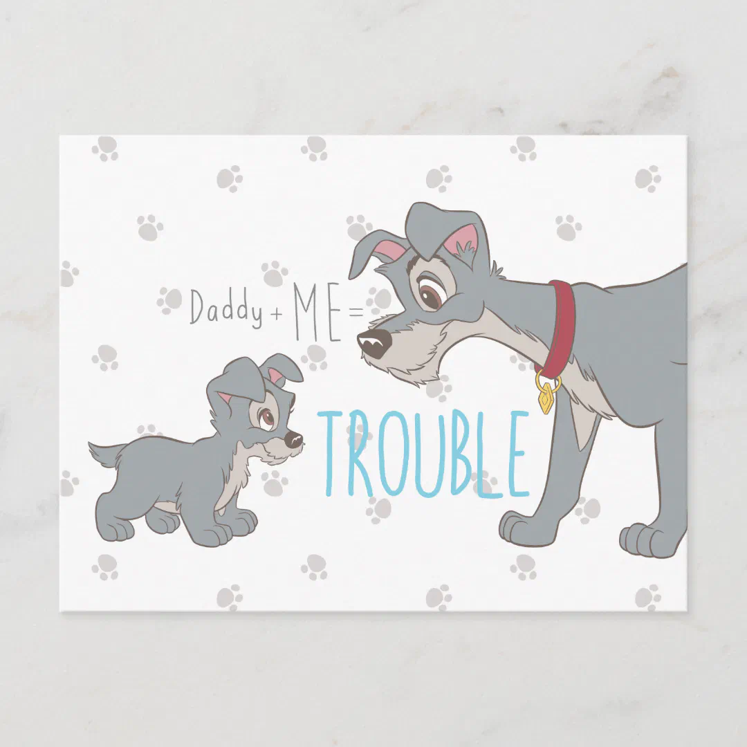 Lady & The Tramp | Dad+Me=Trouble Postcard