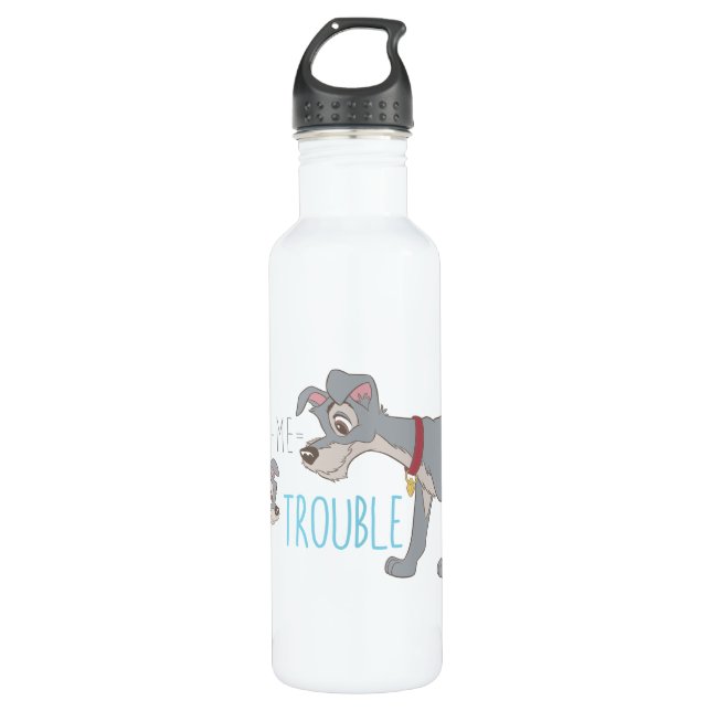 Lady & The Tramp | Dad+Me=Trouble Stainless Steel Water Bottle (Front)