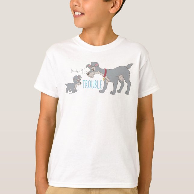 Lady & The Tramp | Dad+Me=Trouble T-Shirt (Front)