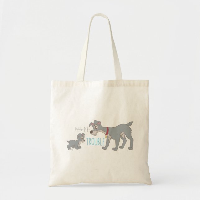 Lady & The Tramp | Dad+Me=Trouble Tote Bag (Front)