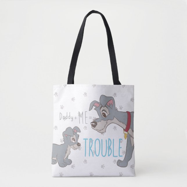 Lady & The Tramp | Dad+Me=Trouble Tote Bag (Front)