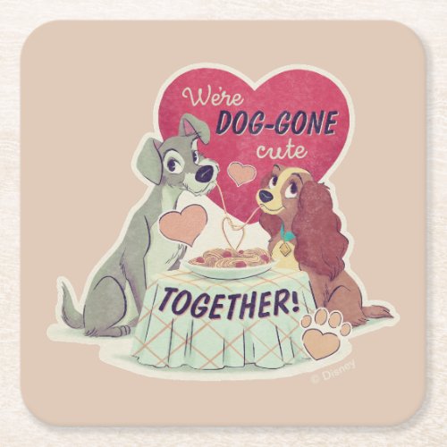 Lady  the Tramp Square Paper Coaster