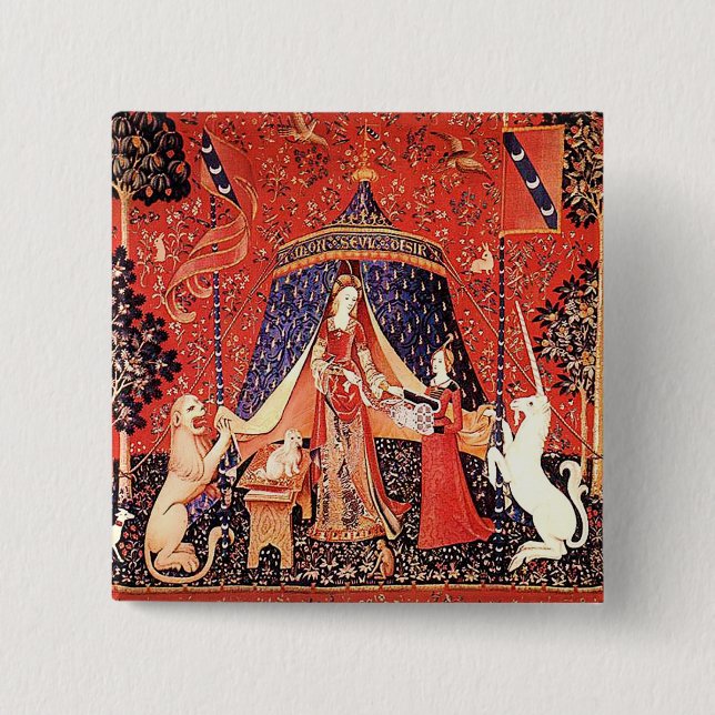 "Lady & the Unicorn" Pinback Button (Front)