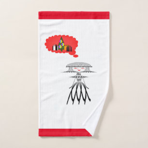 LADY THINKING OF CHRISTMAS HAND TOWEL 