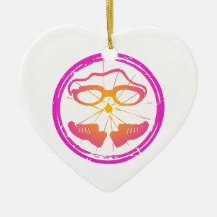 Lady Triathlon, woman triathlon Ceramic Ornament