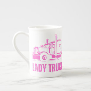 Lady trucker Trucker Lady trucker womens trucker   Bone China Mug