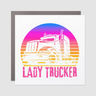 lady trucker,trucker lady,trucker womens,trucker car magnet