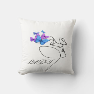 Lady Typography Throw Pillow – Chic & Stylish Home