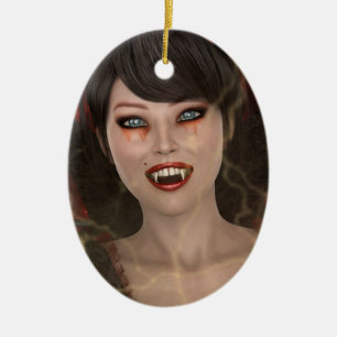 Lady Vamp Ceramic Ornament