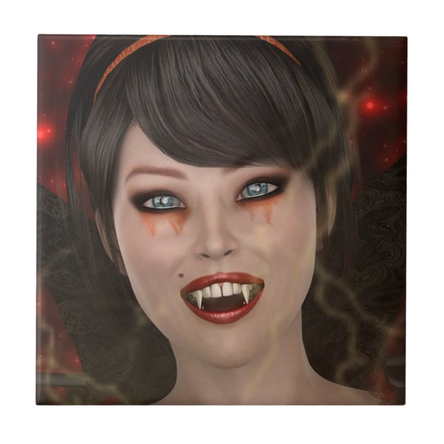 Lady Vamp Ceramic Tile (Front)