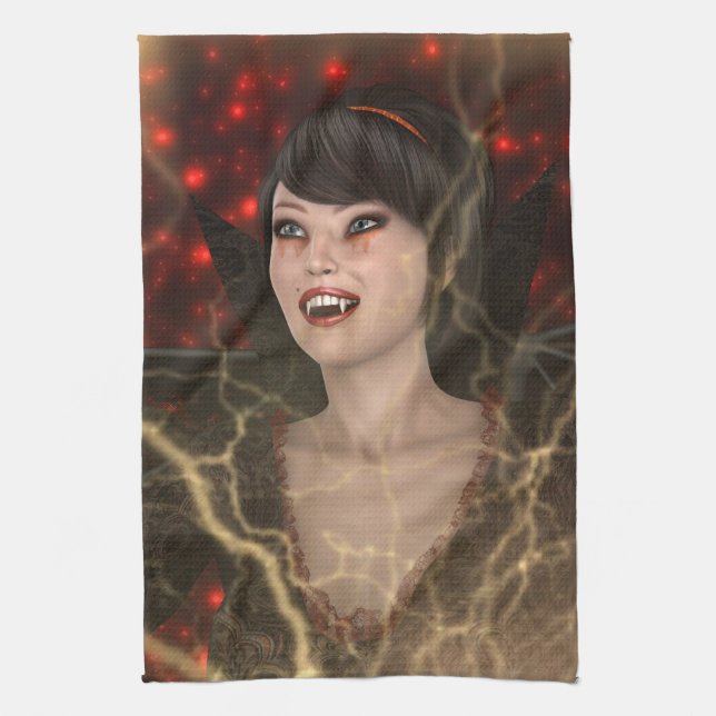 Lady Vamp Kitchen Towel (Vertical)