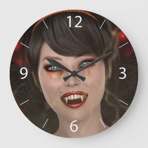 Lady Vamp Large Clock