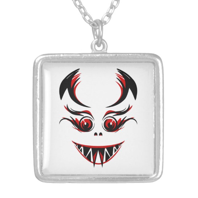 LADY VAMPIRE SILVER PLATED NECKLACE (Front)