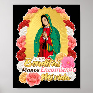 Lady Virgen De Guadalupe Saint Virgin Mary Roses Poster