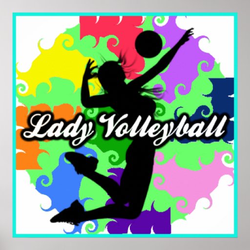 Lady Volleyball Graphic Poster | Zazzle