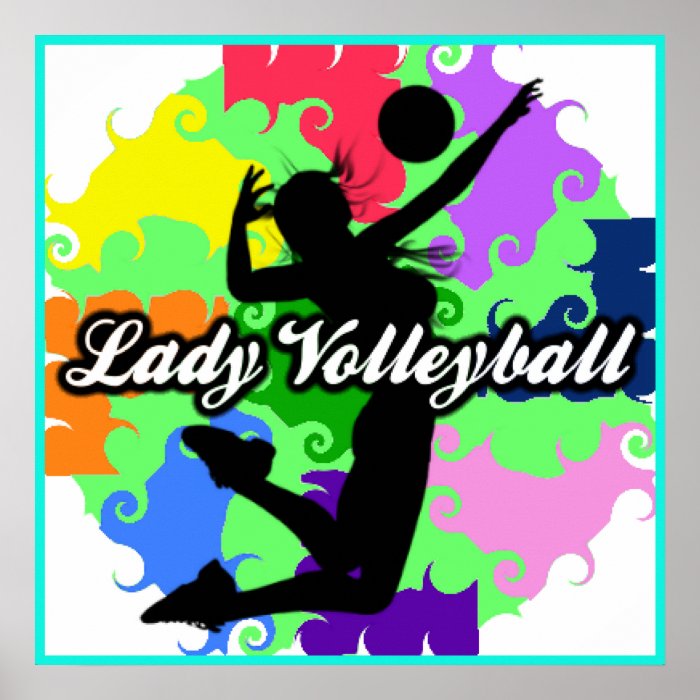 Lady Volleyball Graphic Poster