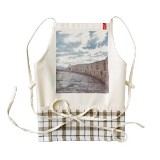 Lady walking on the Great Wall of China Zazzle HEART Apron