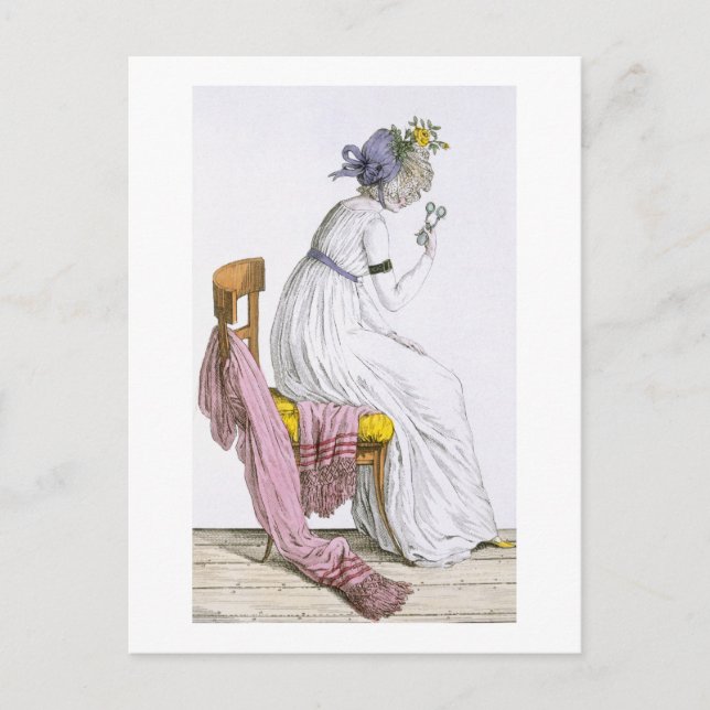 Lady wearing a negligee, from 'Costume Parisien', Postcard (Front)