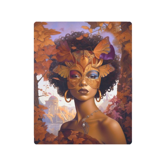 Lady Wearing Mask Black Fantasy Art (Front)