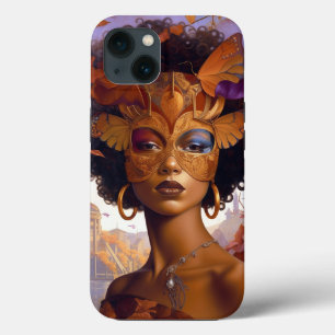 Lady Wearing Mask Black Fantasy Art iPhone 13 Case