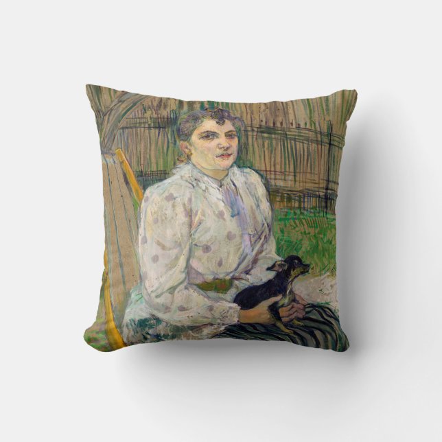 Lady With A Dog Throw Pillow (Front)