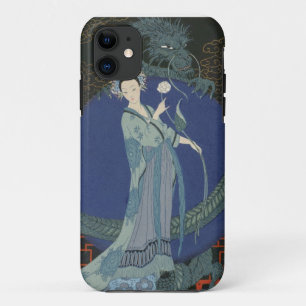 Lady with a Dragon (colour litho) iPhone 11 Case